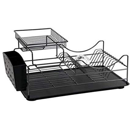 Multi-functional Versatile and Adjustable Wire Dish Rack, Black