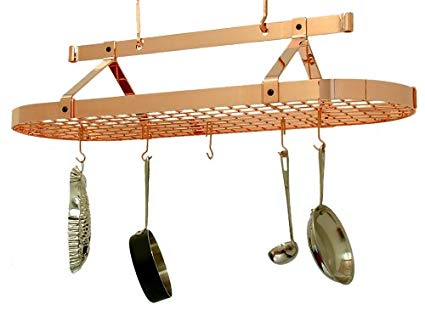 Enclume PR16cwg-CP 4-Foot Oval with Grid Premier Ceiling Rack, Copper