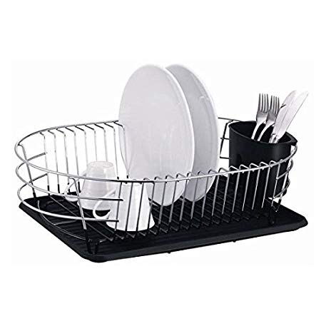 Extra Large Metal Wire Dish Rack with Drain Board