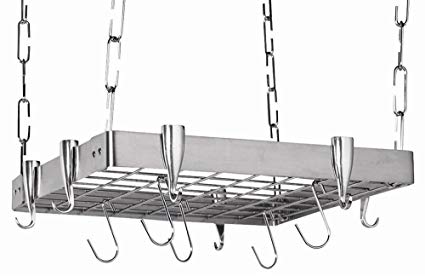 Square Ceiling Kitchen Pot Rack