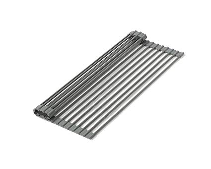 Over the Sink Roll-Up Dish Drainer - Modern Folding Dry Rack for Kitchen - 20.5 x 12.6 x 0.3 Inches - Dark Grey