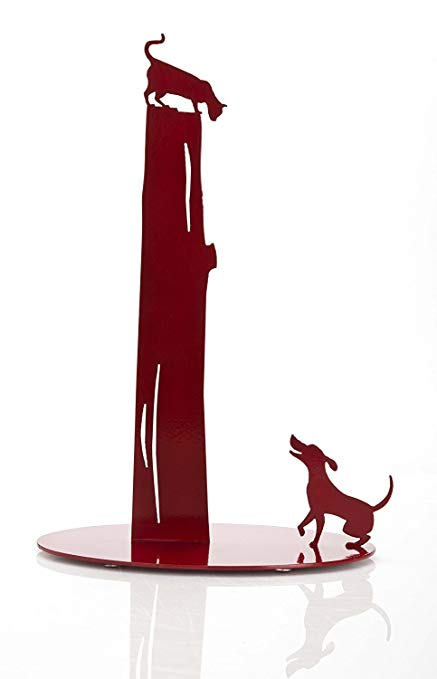 Red - Dog vs. Cat - Decorative Paper Towel Holder