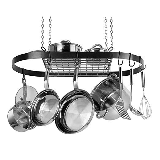 Range Kleen CW6000 Black Enameled Steel Oval Hanging Pot Rack