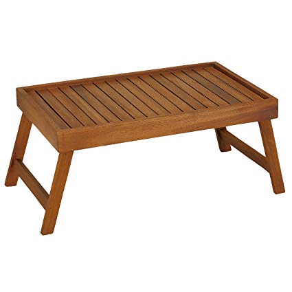 Bare Decor Coco Bed Tray Table in Solid Wood, Teak