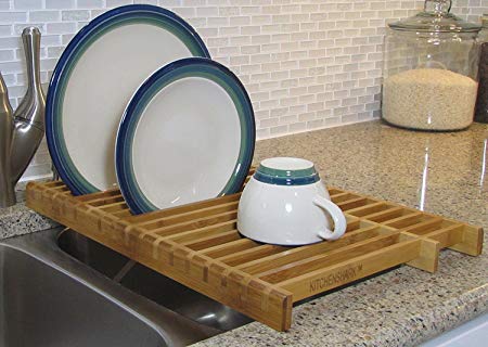 KitchenEdge Over the Sink Dish Drying Bamboo Rack