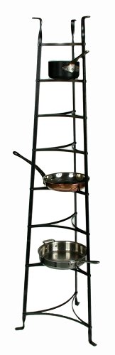 Enclume 8-Tier Cookware Stand, Free Standing Pot Rack, Hammered Steel (Assembled)