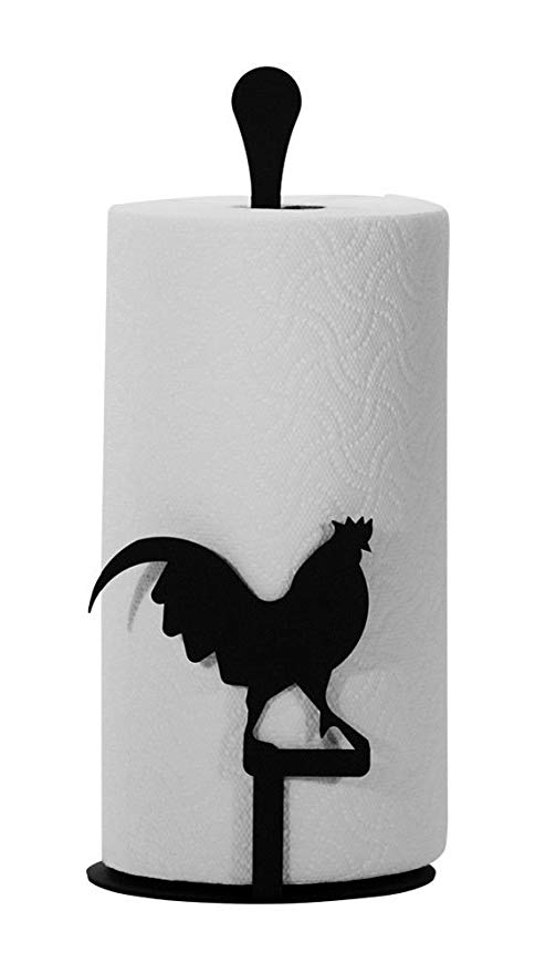 Iron Counter Top Rooster Kitchen Paper Towel Holder - Heavy Duty Metal Paper Towel Dispenser, Kitchen Towel Roll Holder