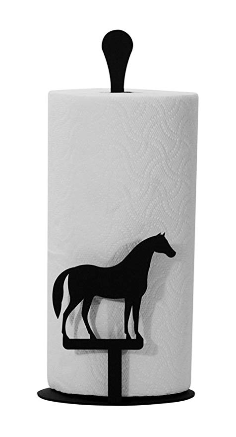 Iron Counter Top Horse Kitchen Paper Towel Holder - Heavy Duty Metal Paper Towel Dispenser, Kitchen Towel Roll Holder