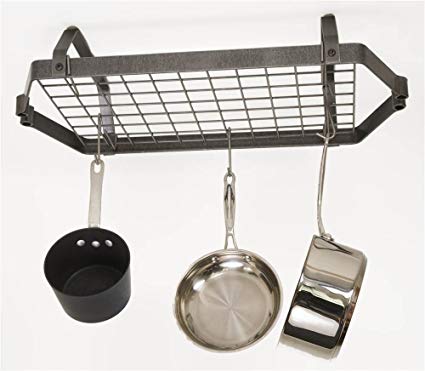 Decor Retro Low Ceiling Rectangular Pot Rack w Grid