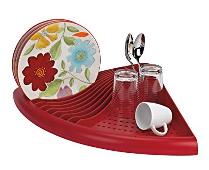 Better Houseware 3-in-1 Corner Space Saving Dish Rack - Red