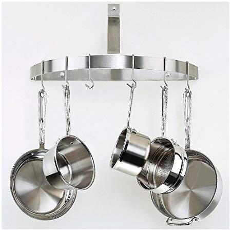 Cuisinart CRHC-22B Chef's Classic Half-Circle Wall-Mount Pot Rack, Brushed Stainless