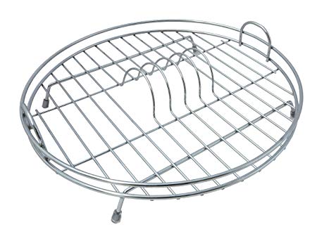 Delfinware Circular Flat Dish Drainer, Polished Chrome Finish