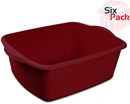 Sterilite 06575812, 12-Quart Dish Pan Red Pack of 6