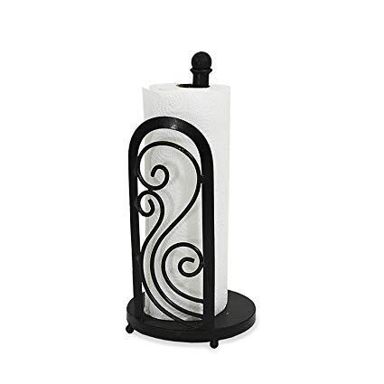 Mesa ME8032 Band & Scroll Collection Paper Towel Stand, Antique Black, Small