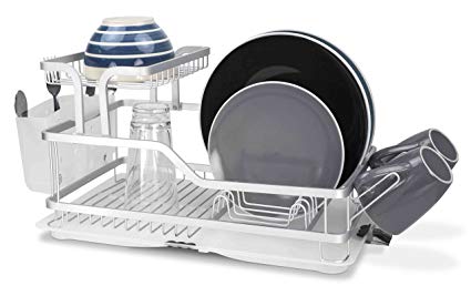 Home Basics DD44560 2-Tier Aluminum Dish Rack, 20.5