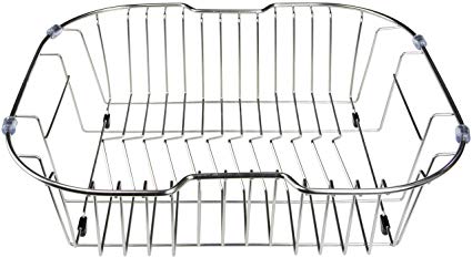 Sink Dish Drying Rack Stainless Steel Dish Drainer Organizer Over Sink or On Counter for Drying Glasses Bowls Plates