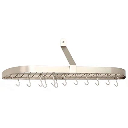 Wall Pot Rack with 12 Hooks Finish: Satin Nickel