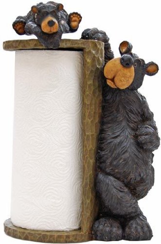 Willie Black Bear Paper Towel Holder Rack for Free Standing on Counter or Table (Great Kitchen Decor) 14