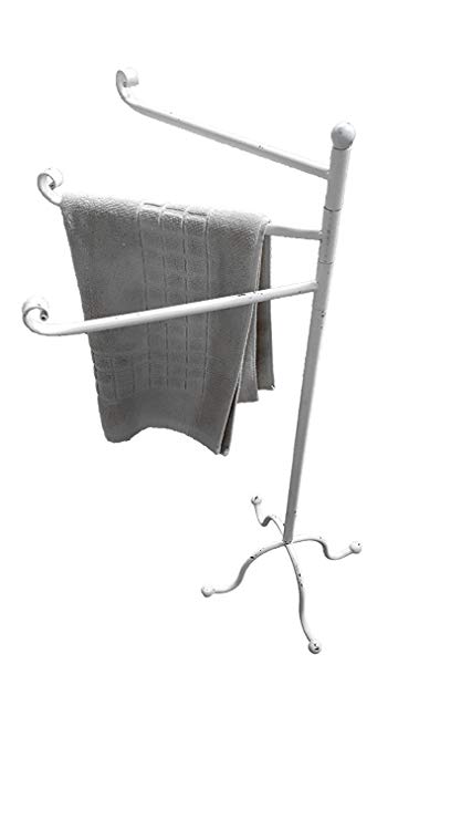 EVIDECO Le Bain Free Standing Towel Rack, Old White