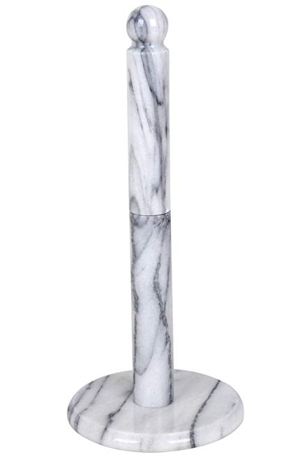 Cook N Home White Marble Paper Towel Holder, 12.5 By 5.5-Inch