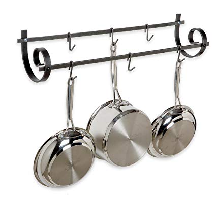 Enclume Decor Utensil Wall Pot Rack, Hammered Steel