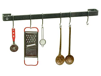 Enclume Premier 18-Inch Utensil Bar Wall Pot Rack, Hammered Steel