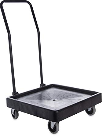 Carlisle C2236H03 Universal Warewashing Rack Dolly with Handle, 350 lb Capacity, Black