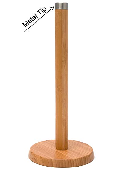 Lipper Bamboo Collection Standing Paper Towel Holder - Pack Of 1 - Metal Tip