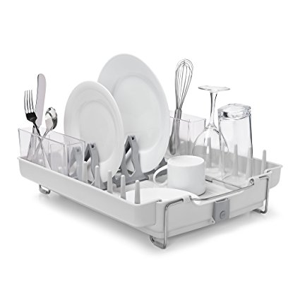 OXO Good Grips Convertible Foldaway Dish Rack, Stainless Steel