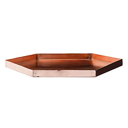 Bloomingville Hexagonal Metal Tray with Copper Finish, Multicolor