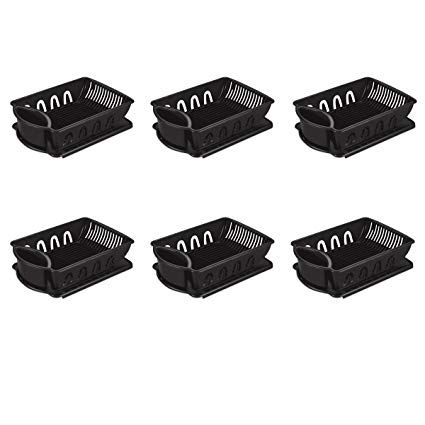 Sterilite 06419006 Large 2-Piece Sink Set, Black, 6-Pack