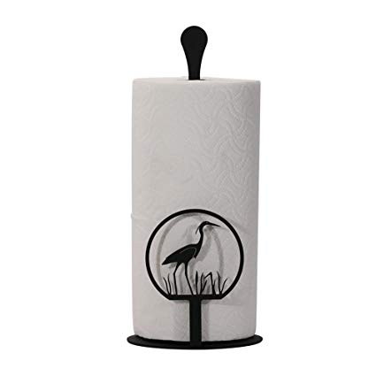 Village Wrought Iron 14 Inch Heron Paper Towel Stand