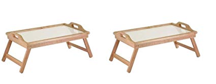 Winsome Wood Breakfast Bed Tray with Handle Foldable Legs (Pack of 2)