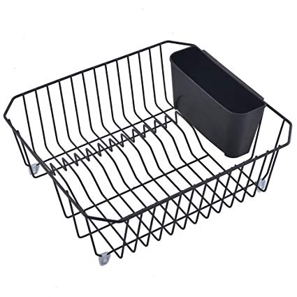 Ufaucet Rust Proof Kitchen In Sink Side Draining Dish Drying Rack, Black Dish Rack¡­