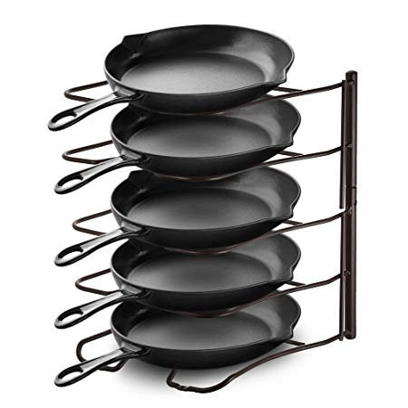 Pot Lid Organizer, Magicook Pan and Pot Lid Organizer Rack Holder, 5 Layers for Kitchen Cabinet Countertop and Pantry