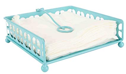 Home Basics Trinity Collection Pantryware Organization Set, Turquoise (Flat Napkin Holder)